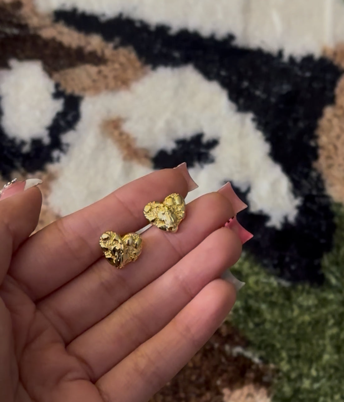 Heart Nugget Earrings
